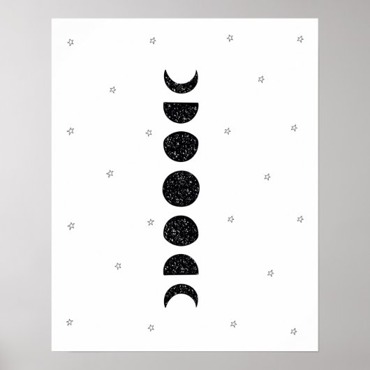 Modern scandi moon maakt kinderspel poster (Voorkant)