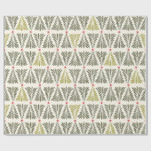 Modern Scandi Nordic Dennenboom Vakantie Kerstmis Cadeaupapier (Vlak)