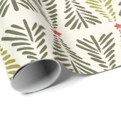 Modern Scandi Nordic Dennenboom Vakantie Kerstmis Cadeaupapier (Rol Hoek)