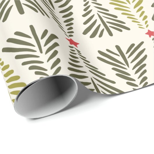 Modern Scandi Nordic Pine Tree Holiday Christmas  Cadeaupapier (Rol Hoek)