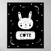 Modern scandi schattig Bunny Nursery Poster (Voorkant)
