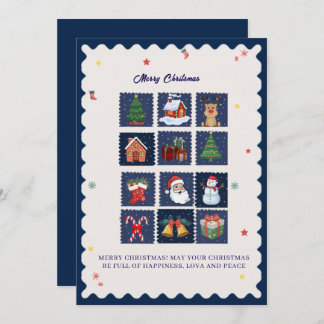 Modern Scandi with Festive Icons Flat Holiday Card Feestdagenkaart