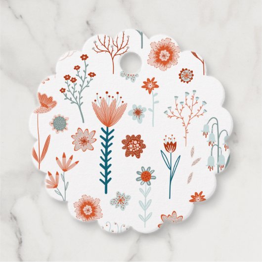 Modern Scandinavian Floral Bedankjes Labels (Voorkant)