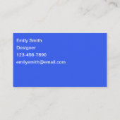 Modern Scandinavian French Blue Oranje Abstract B Visitekaartje (Achterkant)