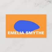 Modern Scandinavian French Blue Oranje Abstract B Visitekaartje (Voorkant)