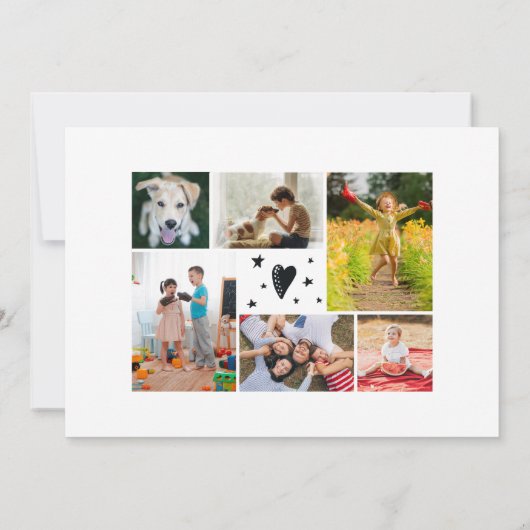 Modern Scandinavian Fun Deer Multi Photo Collage Feestdagenkaart (Achterkant)