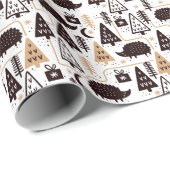 Modern Scandinavian Kerstegel Pattern Cadeaupapier (Rol Hoek)