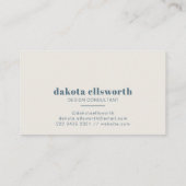 Modern Scandinavian Smoke Blue Minimal Visitekaartje (Achterkant)