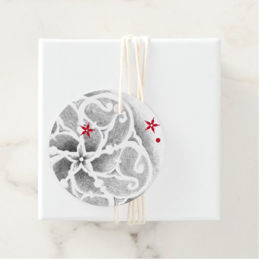 Modern Scandinavian Winter Snowflake Bedankjes Labels (In situ)