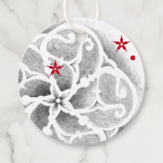 Modern Scandinavian Winter Snowflake Bedankjes Labels (Voorkant)