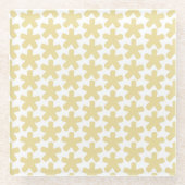 Modern Scandinavisch kameel retro grafisch patroon Glazen Onderzetter (Voorkant)