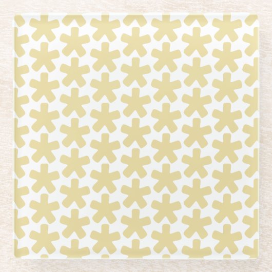 Modern Scandinavisch kameel retro grafisch patroon Glazen Onderzetter (Voorkant)