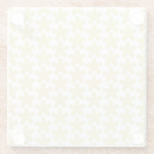 Modern Scandinavisch kameel retro grafisch patroon Glazen Onderzetter (Achterkant)