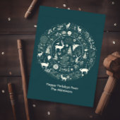 Modern Scandinavisch Kerstwoud Feestdagenkaart