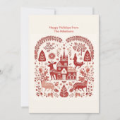 Modern Scandinavisch Kerstwoud Feestdagenkaart (Voorkant)