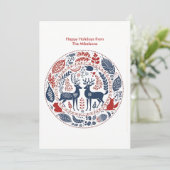 Modern Scandinavisch Kerstwoud Feestdagenkaart (Staand voorkant)