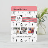 Modern Scandinavisch rendier Feestdagenkaart (Staand voorkant)