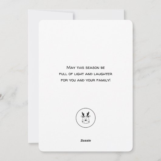 Modern Scandinavisch rendier Feestdagenkaart (Achterkant)