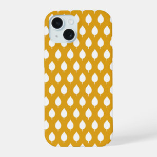 Modern Scandinavisch Wit Blad Naadloos Patroon iPhone 15 Case
