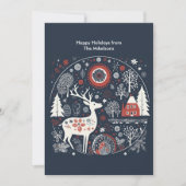 Modern Scandinavische Kerst in het bos Feestdagenkaart (Voorkant)