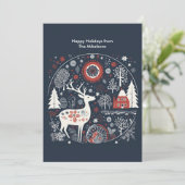 Modern Scandinavische Kerst in het bos Feestdagenkaart (Staand voorkant)