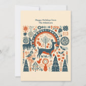 Modern Scandinavische Kerst in het bos Feestdagenkaart (Voorkant)