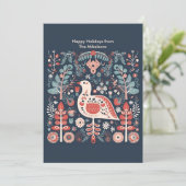 Modern Scandinavische Kerst in het bos Feestdagenkaart (Staand voorkant)