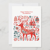 Modern Scandinavische Kerst in het bos Feestdagenkaart (Voorkant)