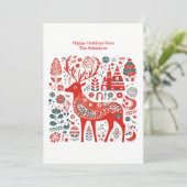 Modern Scandinavische Kerst in het bos Feestdagenkaart (Staand voorkant)