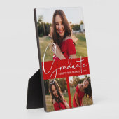 Modern Scarlet Afstuderen Photo Collage Fotoplaat (Zijkant)
