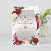 Modern Scarlet Peonies en Vette verf Stroke Kaart (Staand voorkant)