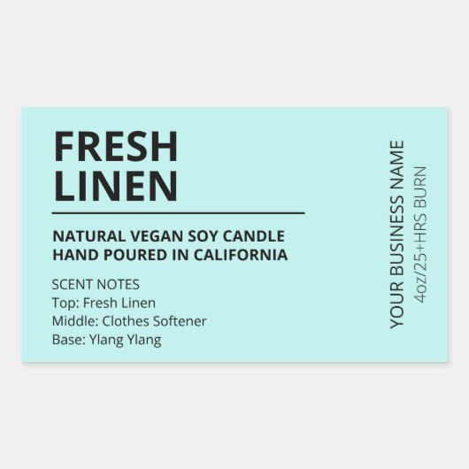 Modern Scent Blue Soy Candle Labels (Voorkant)