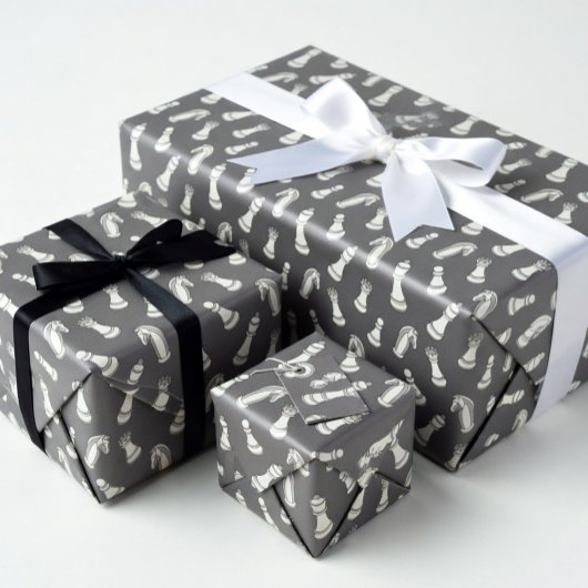 Modern Schaakstukken Patroon Inpakpapier