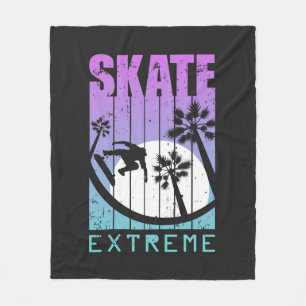 Modern Schaats Extreme Skateboarding Fun Tropical Fleece Deken