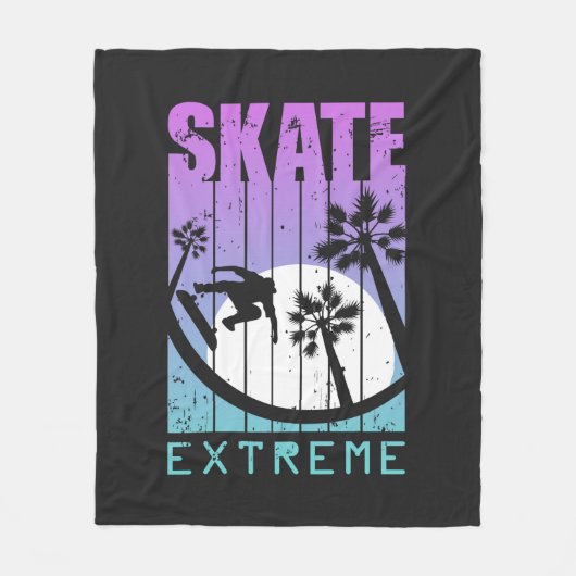 Modern Schaats Extreme Skateboarding Fun Tropical Fleece Deken (Voorkant)