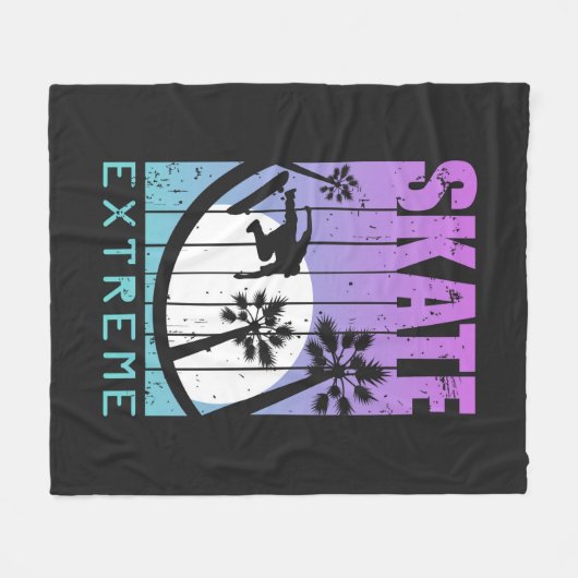 Modern Schaats Extreme Skateboarding Fun Tropical Fleece Deken (Voorkant (Horizontaal))