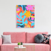 Modern schattig Abstract kleurrijk Artistiek Canvas Afdruk (Insitu (Woonkamer))