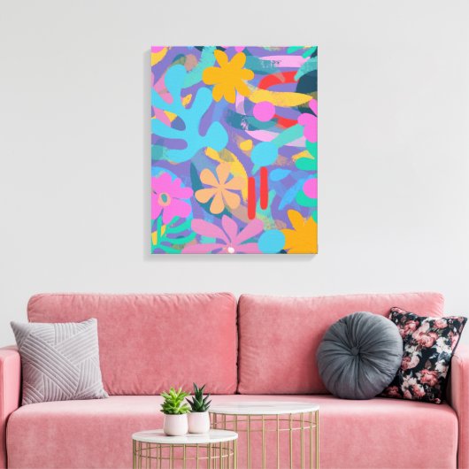 Modern schattig Abstract kleurrijk Artistiek Canvas Afdruk (Insitu (Woonkamer))
