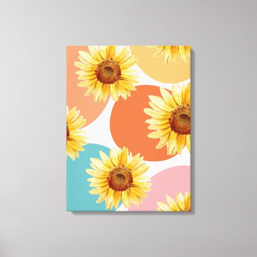 Modern schattig Abstract kleurrijk Zonnebloem Canvas Afdruk (Voorkant)