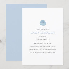 Modern schattig blauw baby shower dat neutraal is  kaart