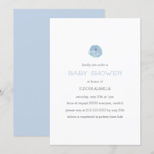 Modern schattig blauw baby shower dat neutraal is  kaart