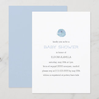 Modern schattig blauw baby shower dat neutraal is  kaart