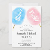 Modern schattig geslacht onthullen blauw roze kato kaart (Voorkant)