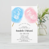 Modern schattig geslacht onthullen blauw roze kato kaart (Staand voorkant)