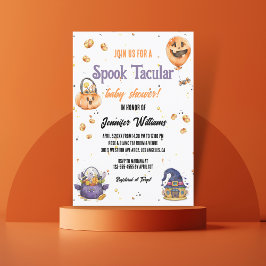 Modern schattig halloween spook tacular baby showe kaart