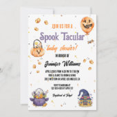 Modern schattig halloween spook tacular baby showe kaart (Voorkant)