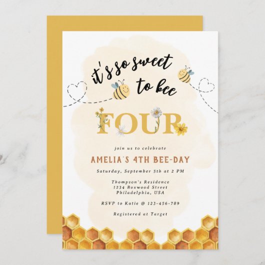 Modern Schattig Het is zo lief om vier verjaardag  Kaart (Voorkant / Achterkant)