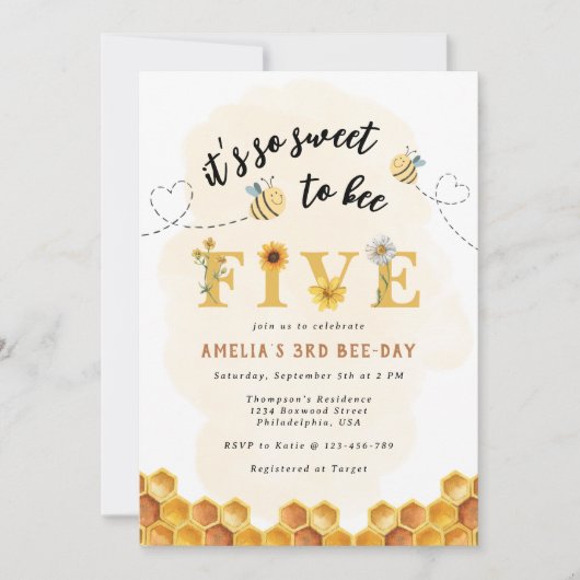 Modern Schattig Het is zo lief om Vijf verjaardag  Kaart (Voorkant)