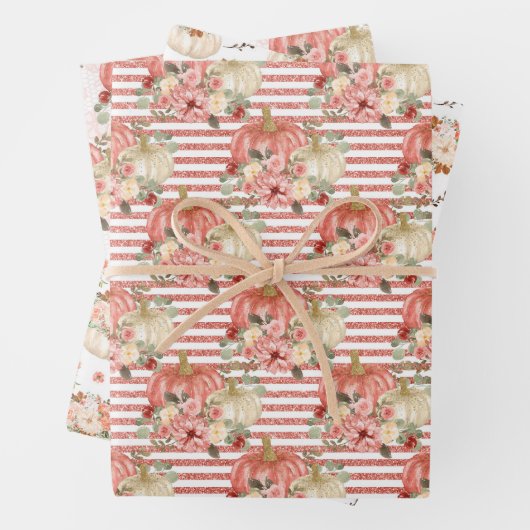 Modern schattig klein pompoen Baby shower Inpakpapier Vel (In situ)