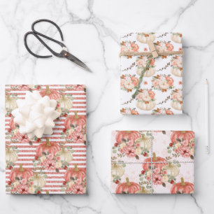 Modern schattig klein pompoen Baby shower Inpakpapier Vel